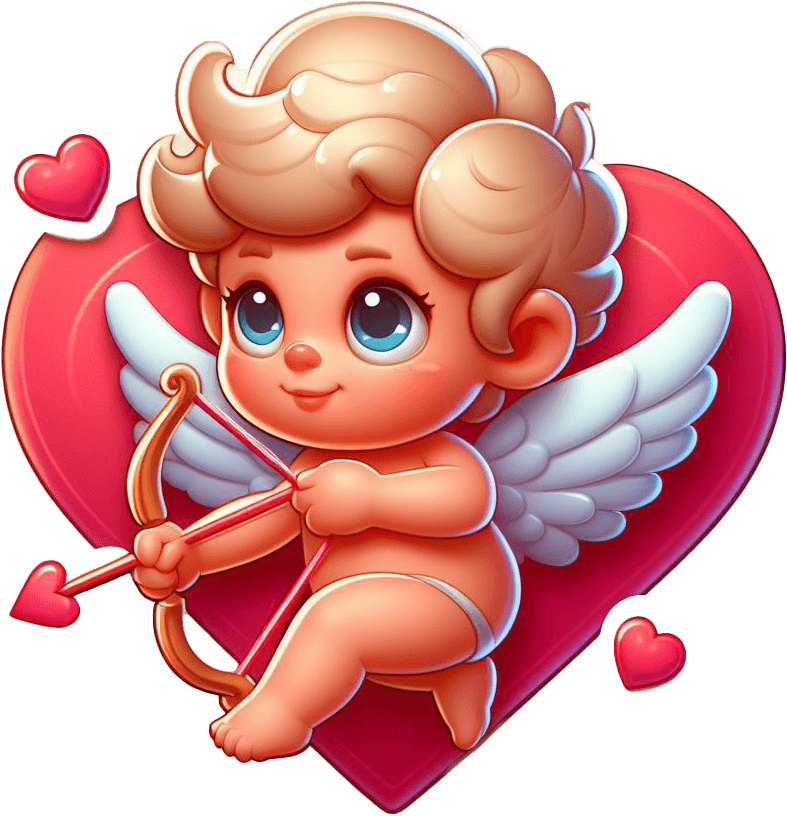 Cupid's Embrace - Heartwarming Valentine's Sticker 