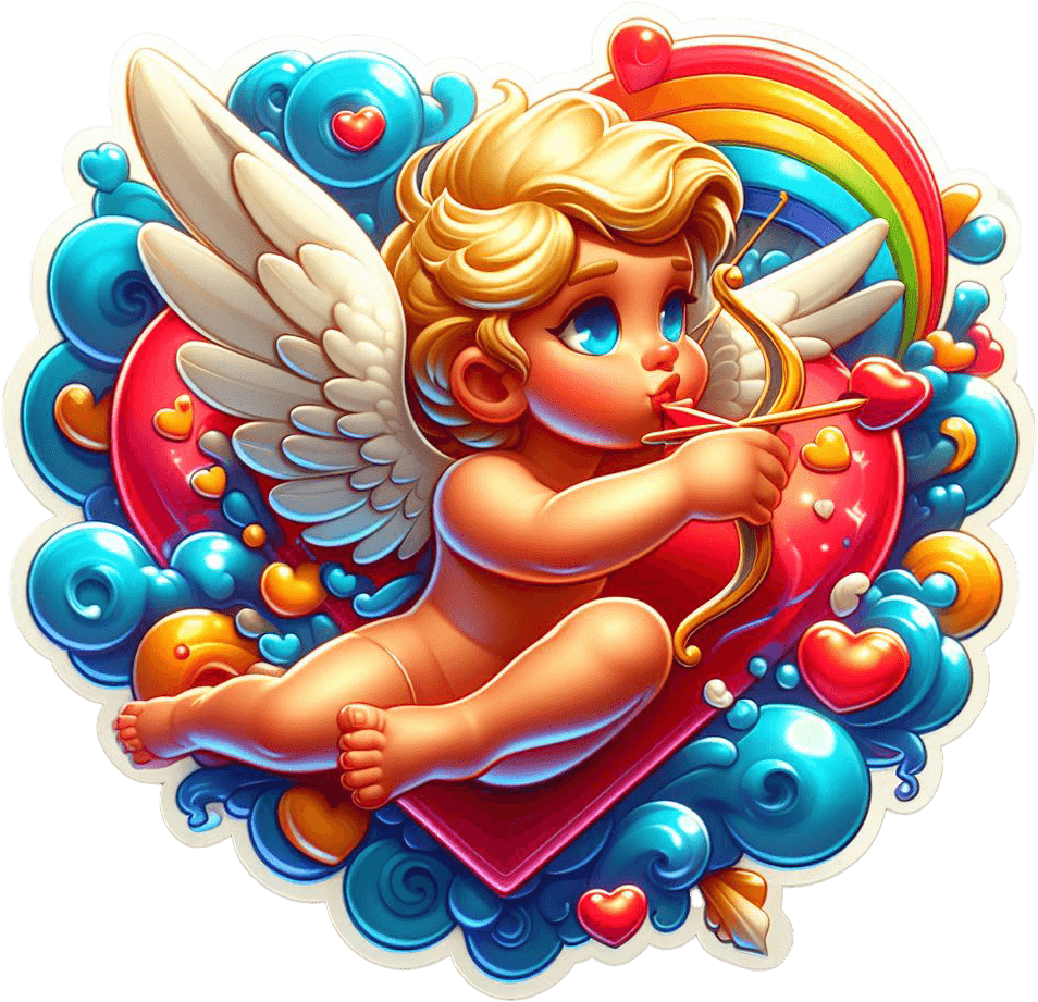 Rainbow Cupid - Vibrant Love Sticker 
