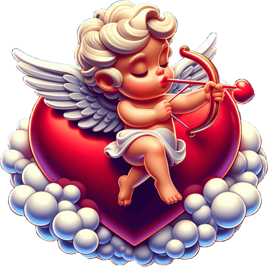 Sleeping Cupid - Heartfelt Valentine's Sticker 