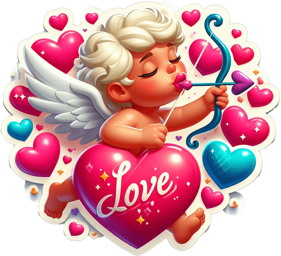 Love Struck Cupid - Charming Valentine's Sticker 