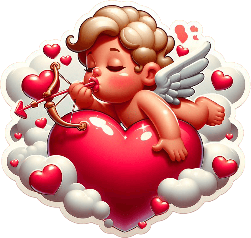 Blowing Kisses Cupid - Sweet Valentine's Sticker 