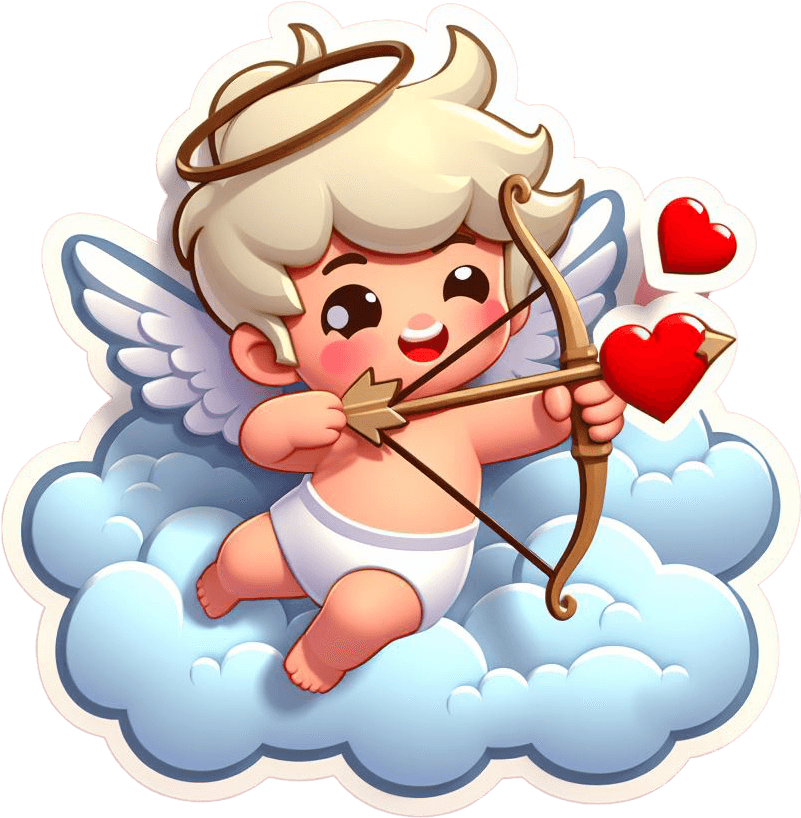 Joyful Cupid - Valentine's Day Sticker 