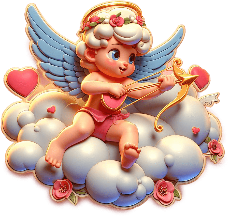 Floral Crown Cupid - Valentine's Sticker 