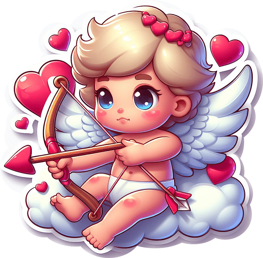 Blushing Cupid - Valentine's Day Sticker 