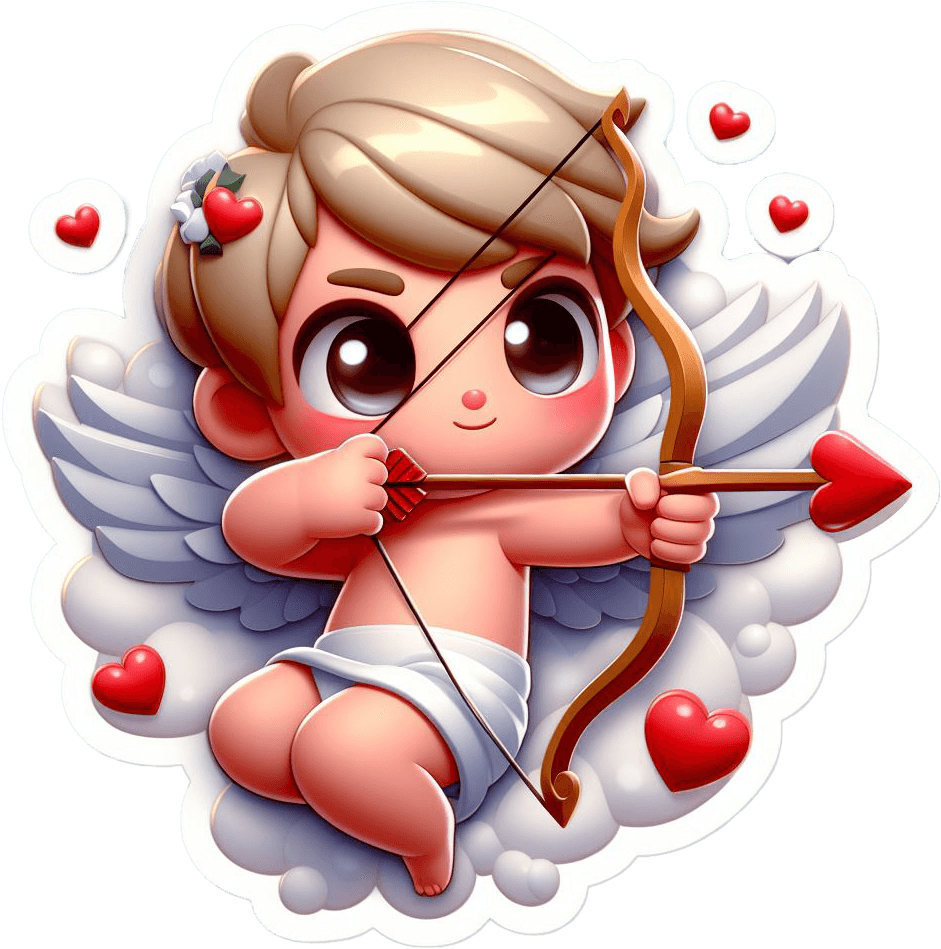 Cupid's Aim - Valentine's Day Sticker 
