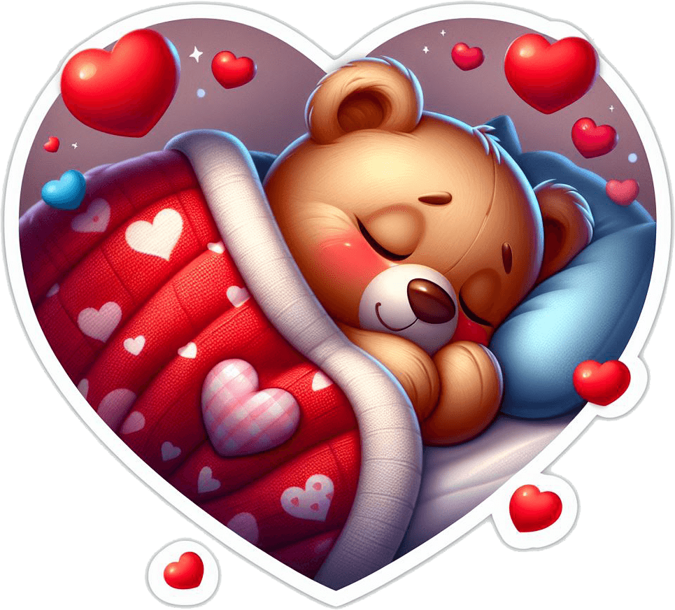 Sweet Dreams Teddy Bear Valentine's Sticker 